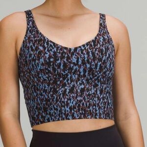 Lululemon Align Tank Top Size 18 Leopard Camo Blue Nile Multi Built in Bra C/D